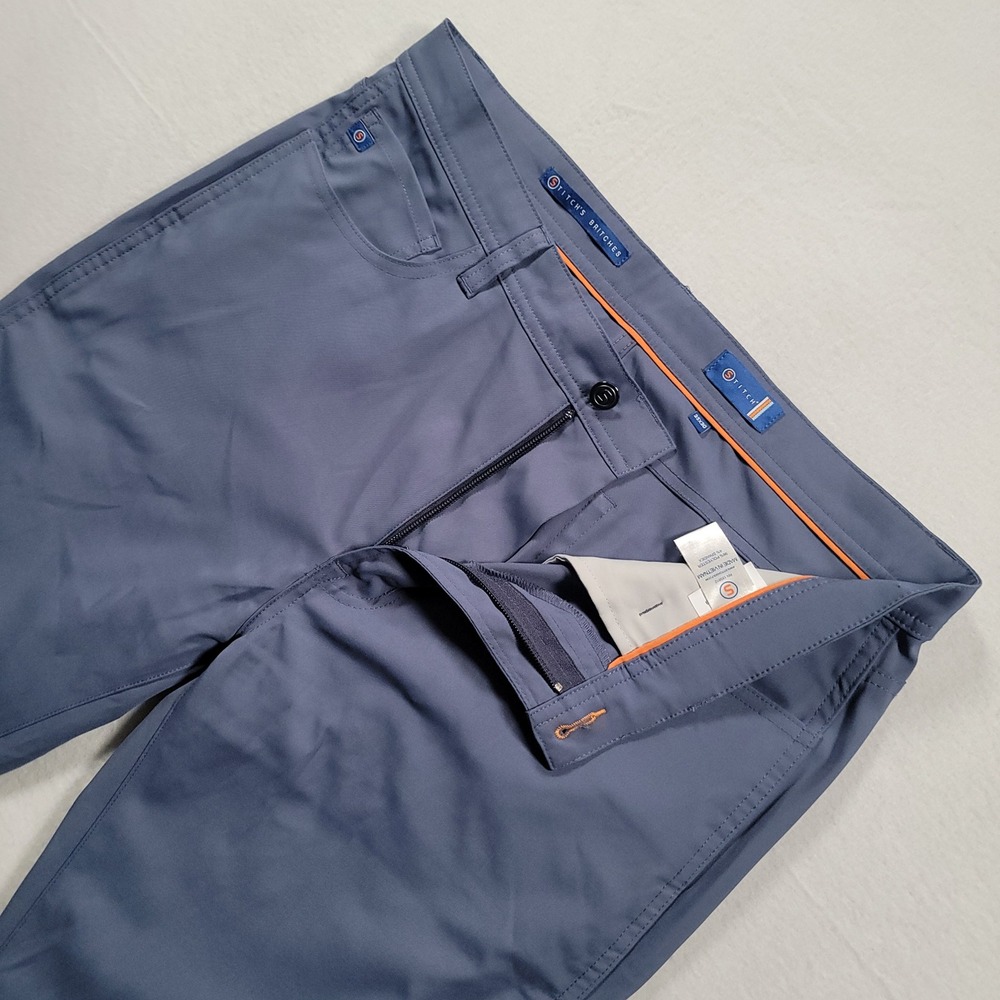 Stitch Heston Five Pocket Pant Mens 35x30 Blue Solid Regular Fit Stretch Golf